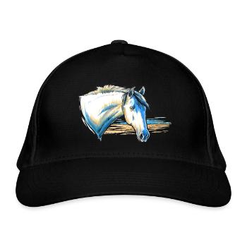Horse Portrait - Organic Baseball Cap - black - Front