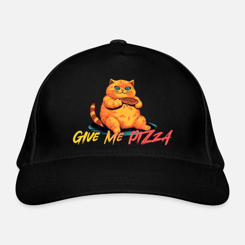 Fat Orange Cat Wants More Pizza Organic Baseball Cap
