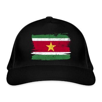Drapeau du Suriname Drapeau de la paix Vintage - Casquette classique bio - noir - Devant
