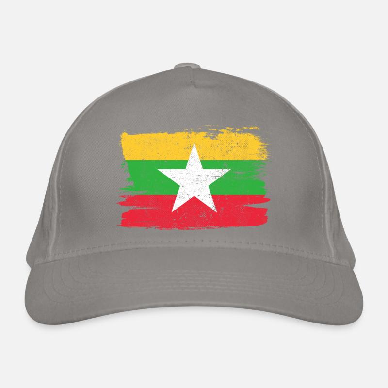 Myanmar Birmanie drapeau drapeau paix Vintage Casquette classique bio