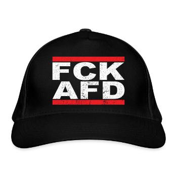 FCK AFD - Bio-Baseballkappe - Schwarz - Vorne