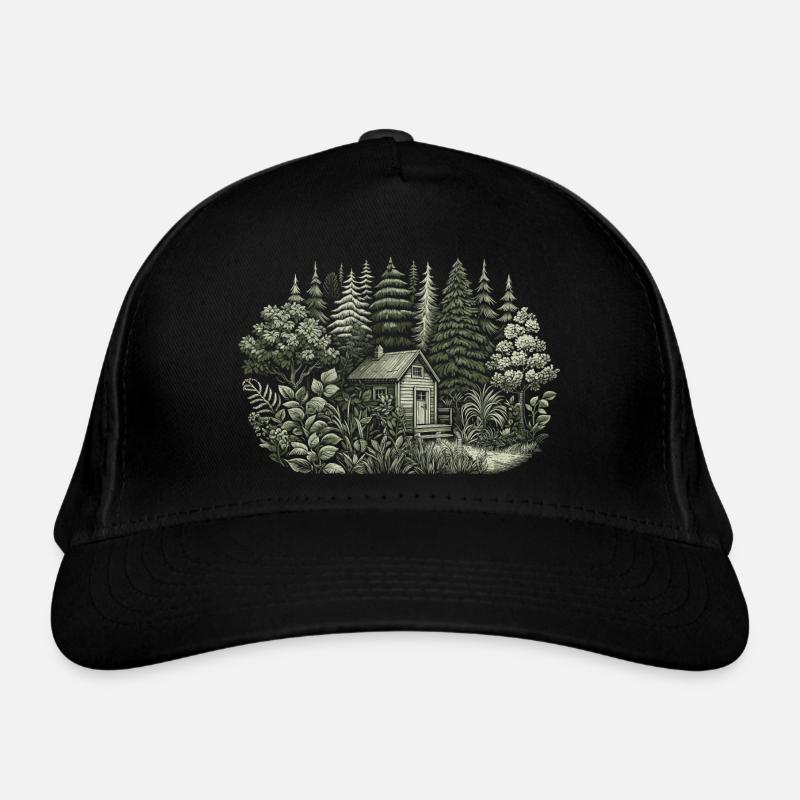 living close to nature with a tiny house in the forest Organic Baseball Cap