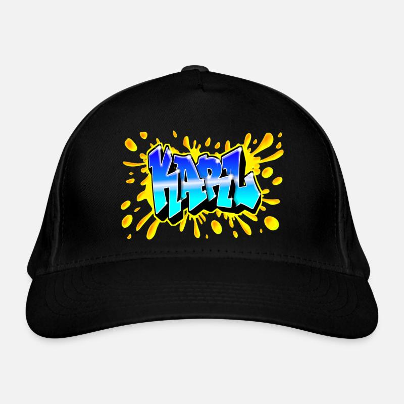 GRAFFITI KARL SPLASH JAUNE - Casquette classique bio - noir