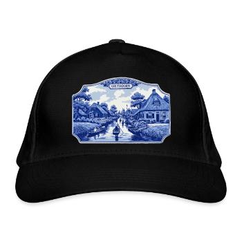 Giethoorn delft blue - Organic Baseball Cap - black - Front
