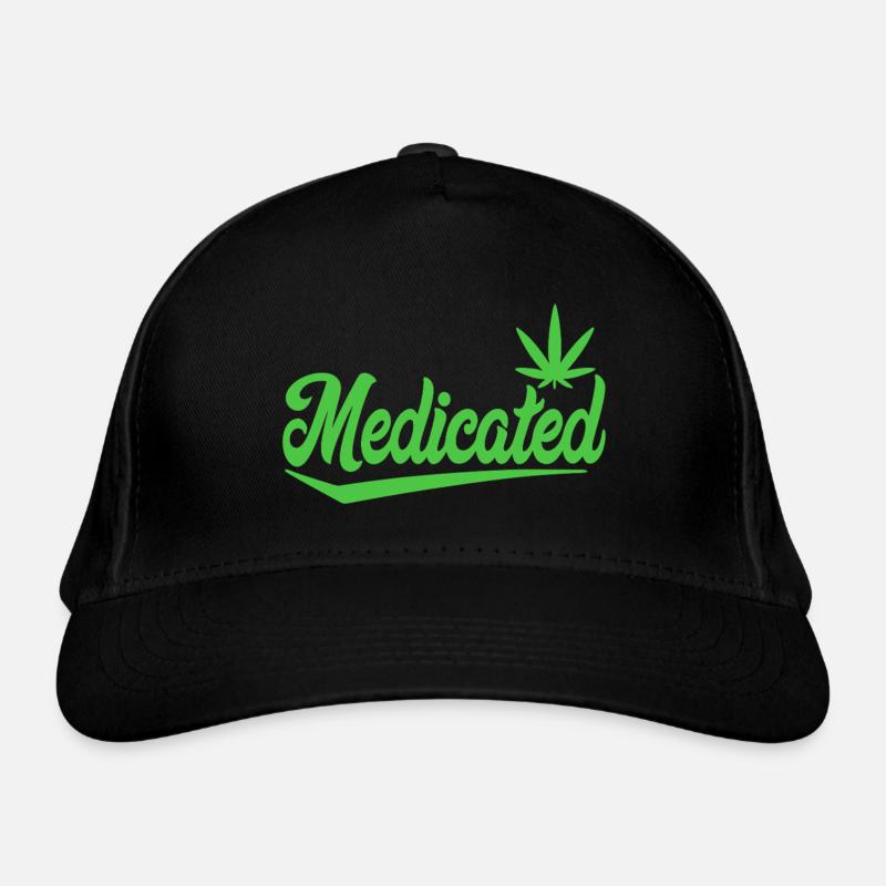 Medicated Script with Leaf | 420 Chill Vibes Organic Baseball Cap