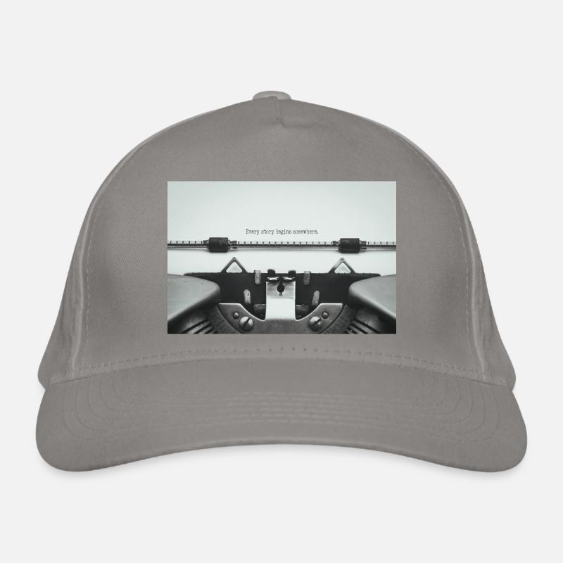 Every Story Begins Somewhere Typewriter Design Organic Baseball Cap