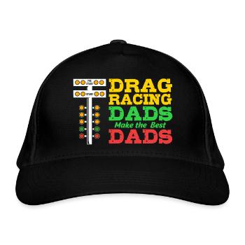 Drag Race Vater Papa Dad - Bio-Baseballkappe - Schwarz - Vorne