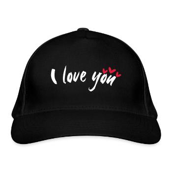 i love you - Organic Baseball Cap - black - Front