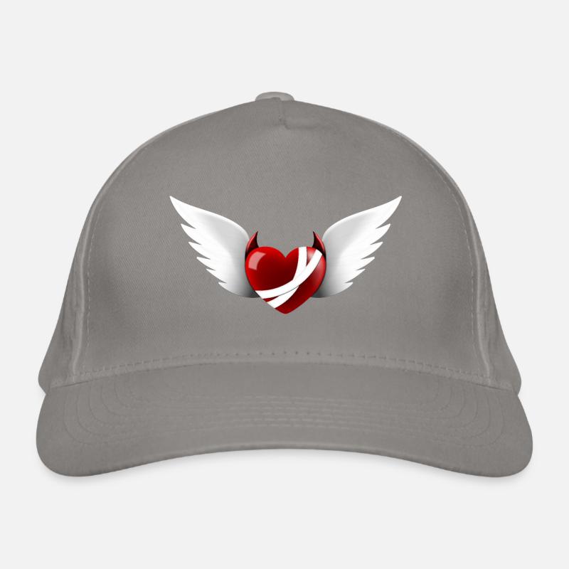 Devil's Heart with Angel Wings Organic Baseball Cap