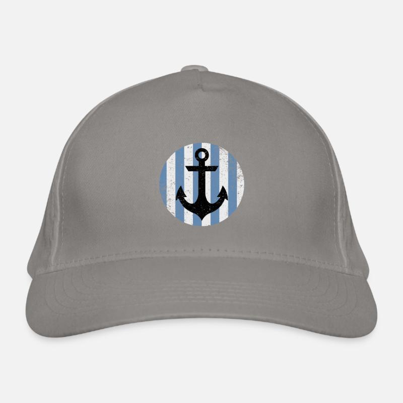 Anchor in striped sky Organic Baseball Cap