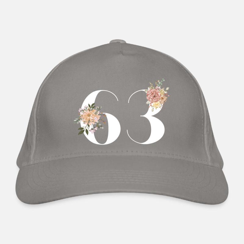 63e anniversaire fleuris (Cadeau de 63 ans) Casquette classique bio