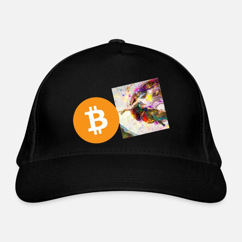 Main de création de crypto-monnaies 6 Bitcoin BTC Casquette classique bio
