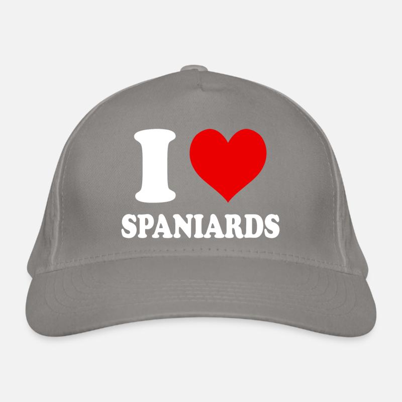 Ich liebe das Herz der Spanier, lustig, witzig Bio-Baseballkappe