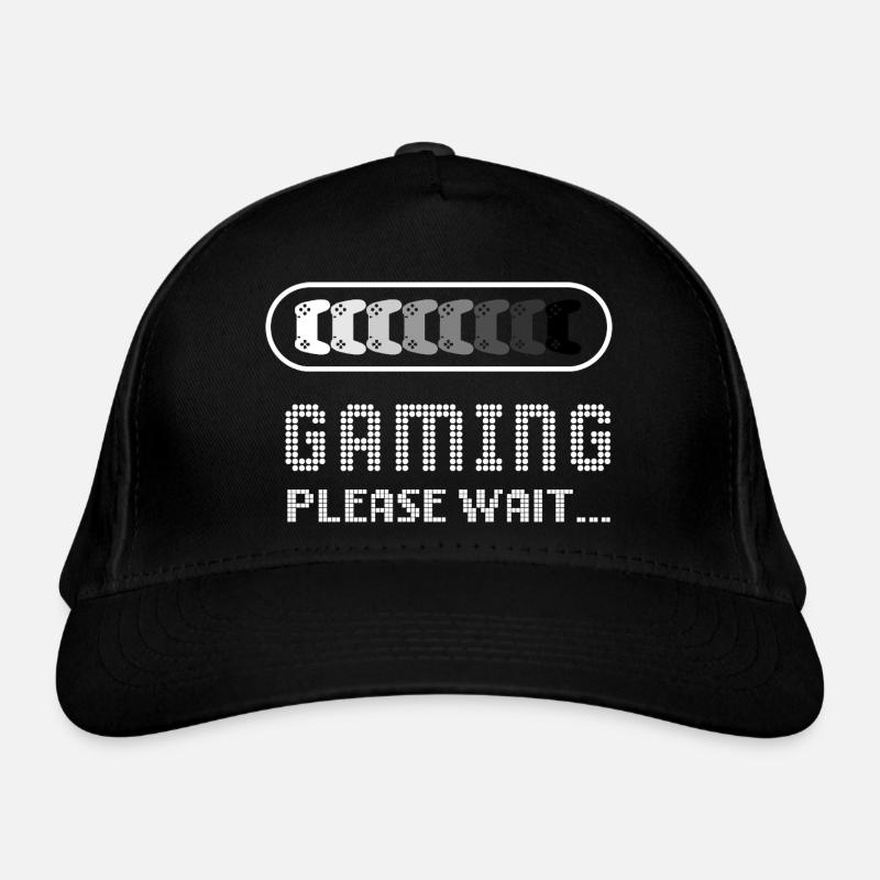 Gaming_please_wait - Bio-Baseballkappe - Schwarz