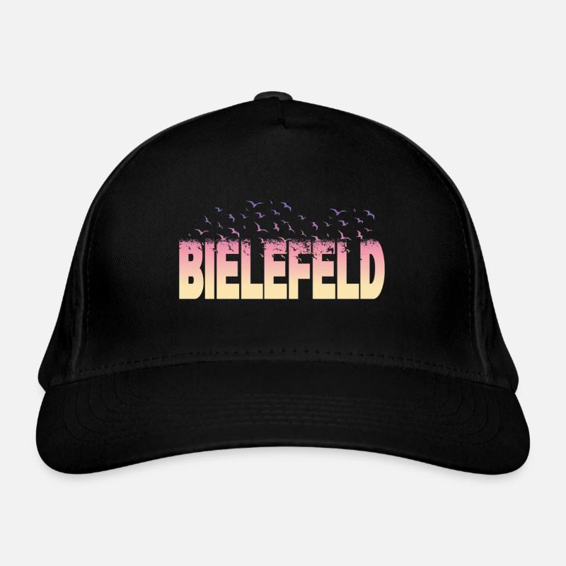 Bielefeld Germany City Font Birds Skyline Organic Baseball Cap