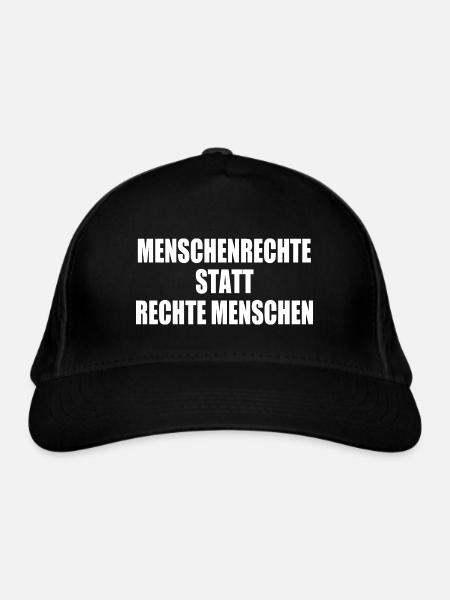 menschenrechte statt rechte menschen - Bio-Baseballkappe - Schwarz - Vorne