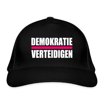 demokratie verteidigen - Bio-Baseballkappe - Schwarz - Vorne