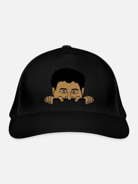 Man behind the wall - Organic Baseball Cap - black - Front