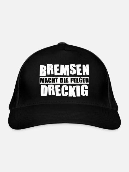Auto Spruch - Bremsen - Bio-Baseballkappe - Schwarz - Vorne