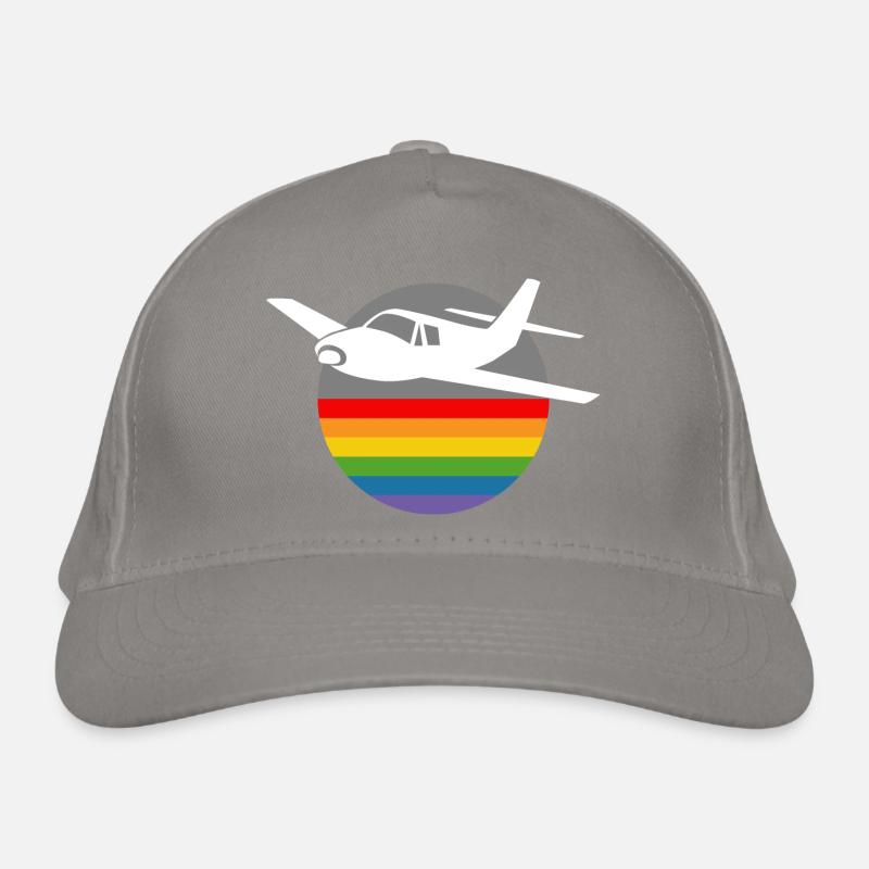 Regenbogen Flugzeug white Bio-Baseballkappe