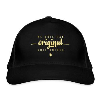 Ne sois pas original sois unique - Mon message - Casquette classique bio - noir - Devant