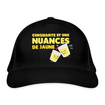 Cinquante et une nuances de jaune - Casquette classique bio - noir - Devant