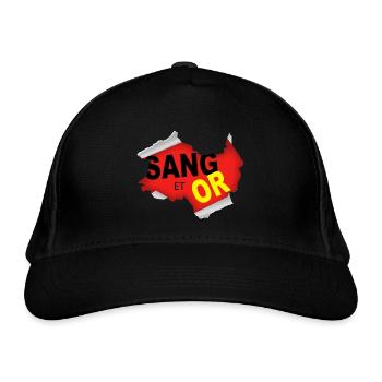 Blut und GOLD - Bio-Baseballkappe - Schwarz - Vorne