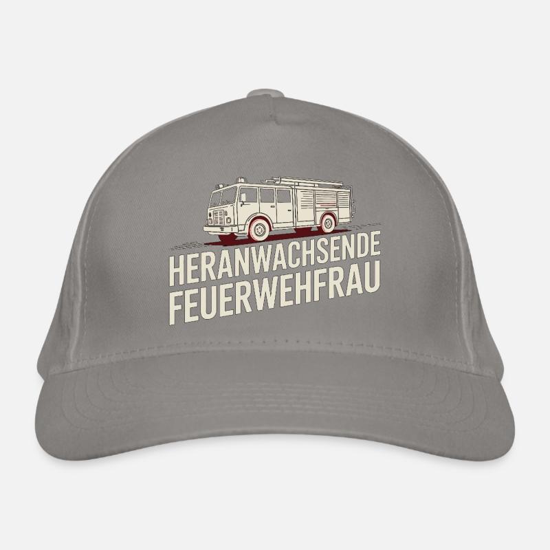 Heranwachsende Feuerwehrfrau – Geschenkidee Bio-Baseballkappe