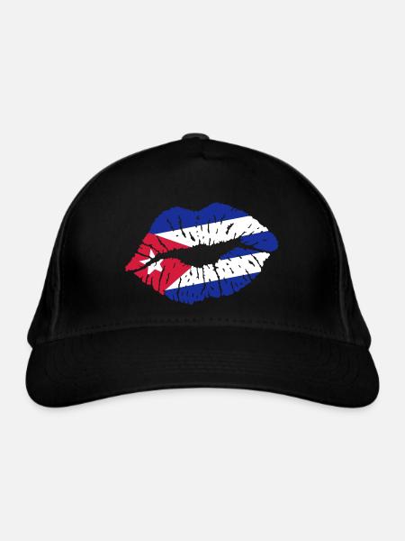 Kussmund (Kuba) - Bio-Baseballkappe - Schwarz - Vorne