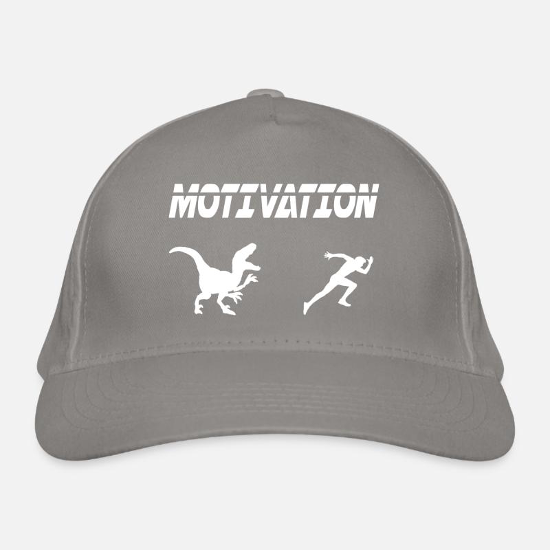 motivation sport running humor dinosaur Organic Baseball Cap