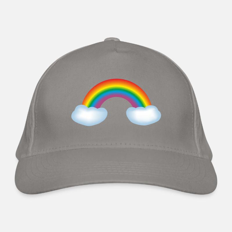 Rainbow & clouds Organic Baseball Cap