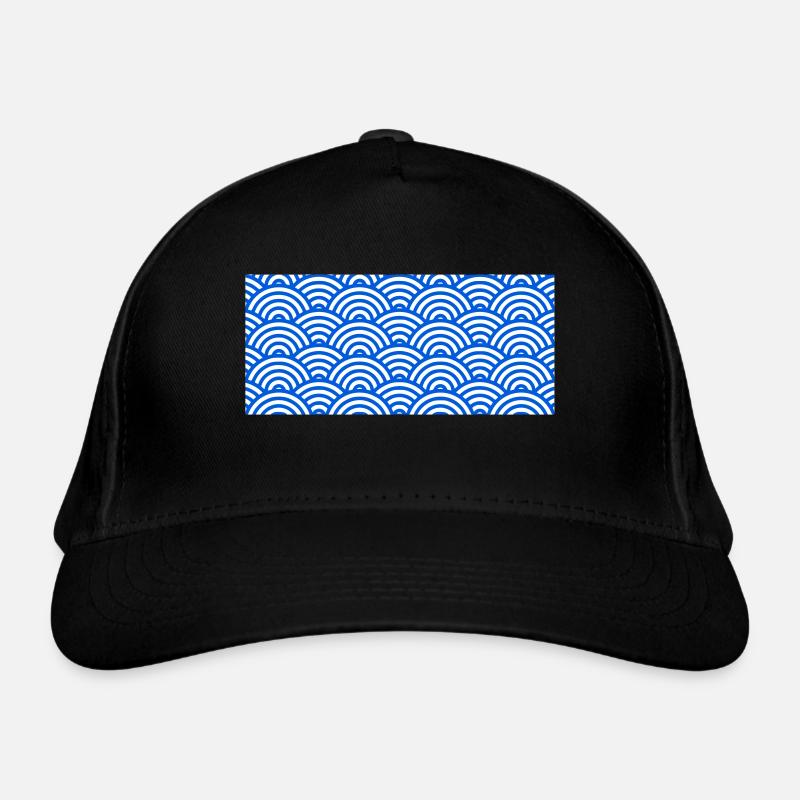 Blue Sushi Waves Pattern Organic Baseball Cap