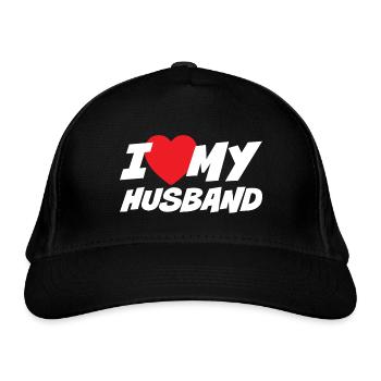 J’aime mon mari - Casquette classique bio - noir - Devant