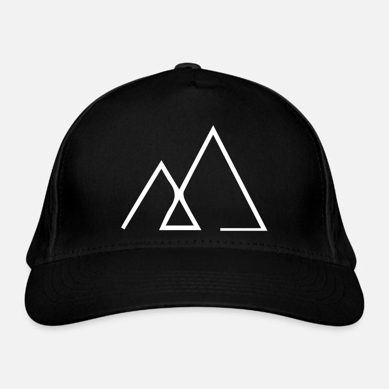 Symbol logo mountain - Organic Baseball Cap - black