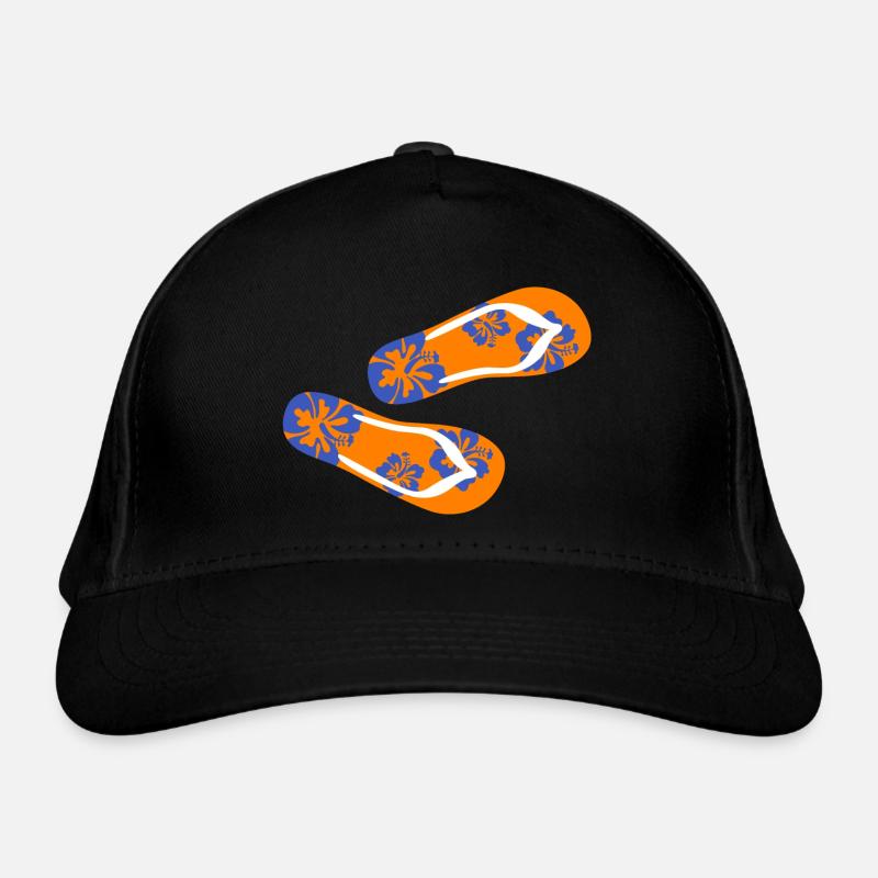 Latschen Hawai Flip Flops Urlaub Sommer Blume Fun Bio-Baseballkappe