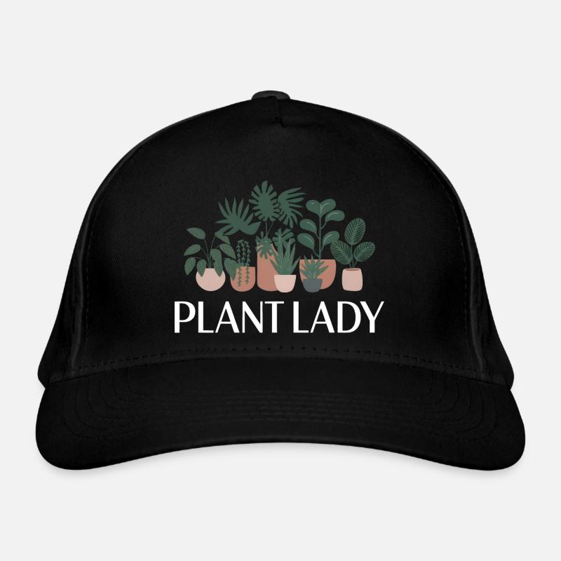 Pflanzen-Dame - Bio-Baseballkappe - Schwarz