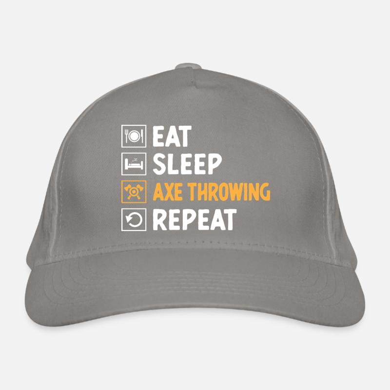 Eat Sleep Axe Throwing Repeat Hatchet Thrower Organic Baseball Cap