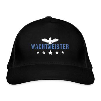 Wachtmeister - Bio-Baseballkappe - Schwarz - Vorne