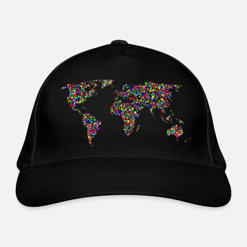 monde arc-en-couleur carte de points Casquette classique bio
