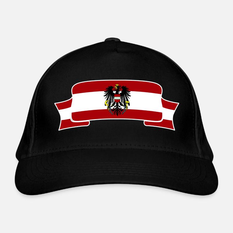 Österreich - Bio-Baseballkappe - Schwarz