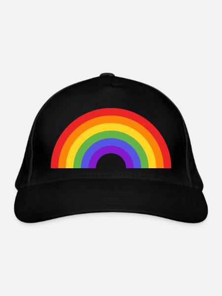 Regenbogen - Bio-Baseballkappe - Schwarz