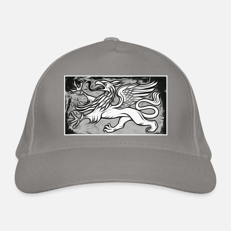 Ein Greif in grau Bio-Baseballkappe
