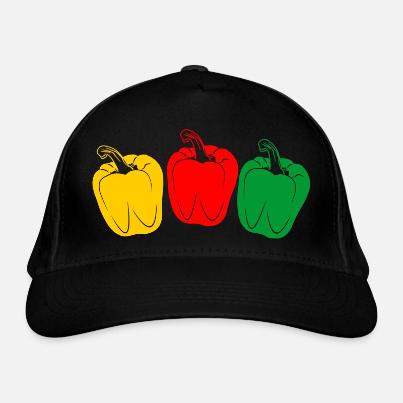 Drei Farben Paprika Bio-Baseballkappe