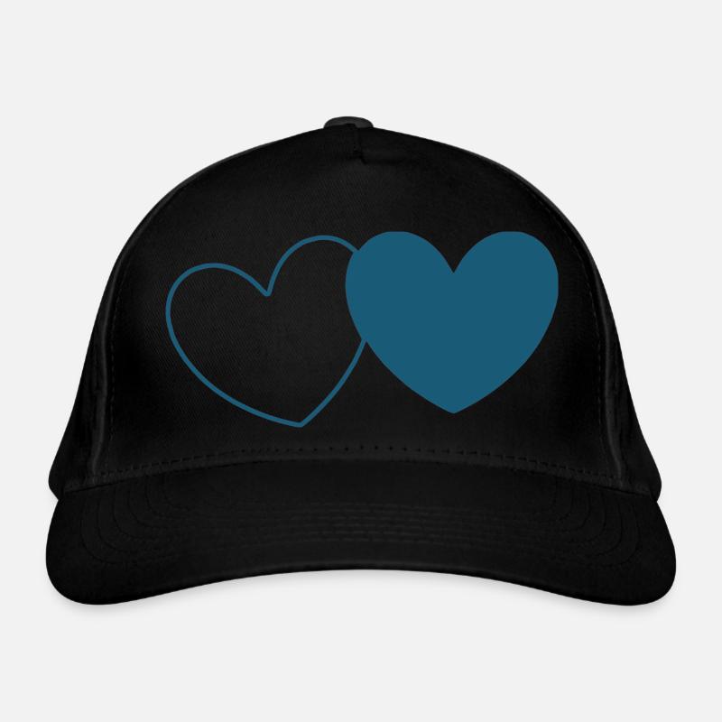 blue heart 2 hearts valentine's day Organic Baseball Cap