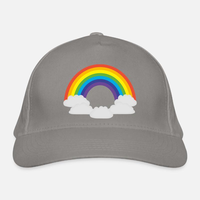 rainbow sun clouds weather rainbow sun cloud38 Organic Baseball Cap