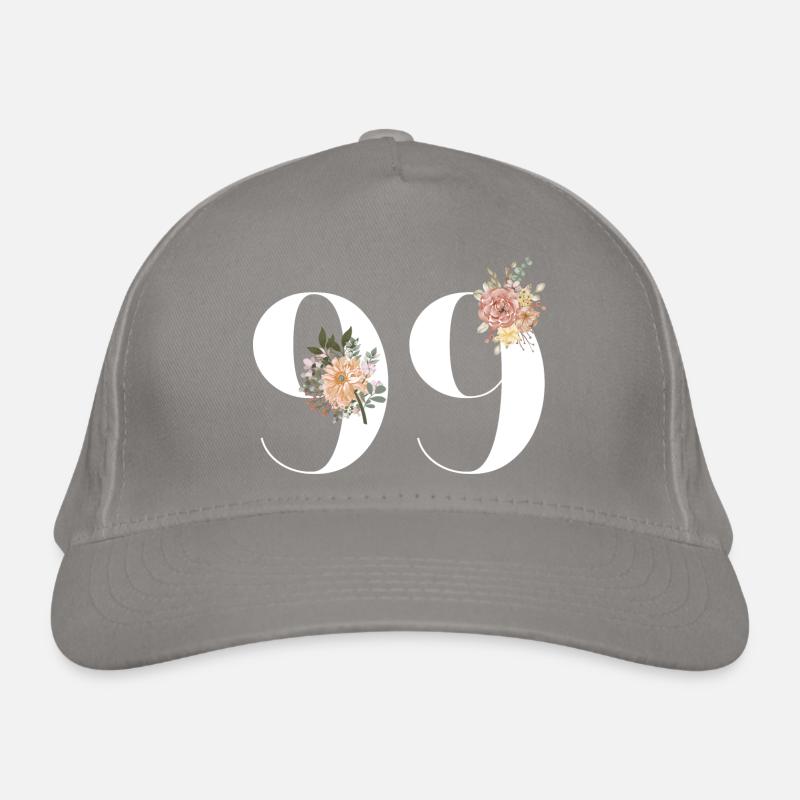 99e anniversaire fleuris (Cadeau de 99 ans) Casquette classique bio