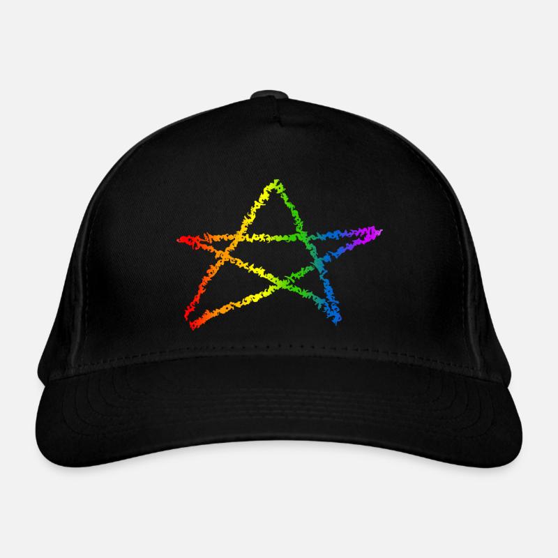 Pentagramm Regenbogen Farben gothic goth okkulte Bio-Baseballkappe