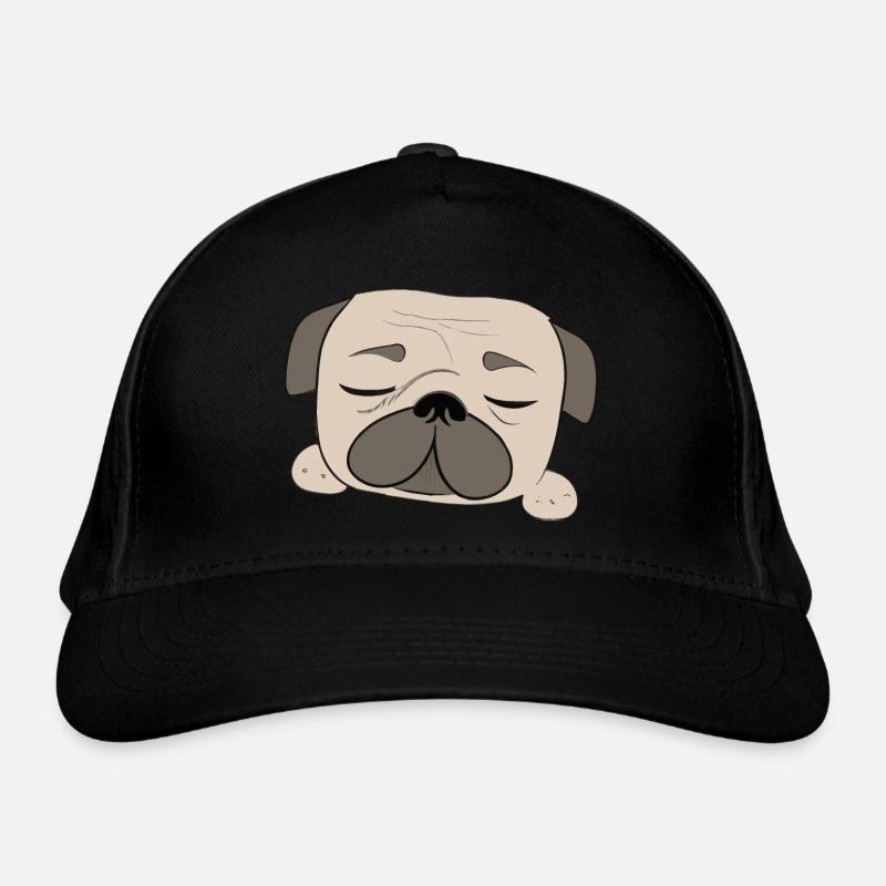 Schlafender Mops Hund Lustige Hundebesitzer Bio-Baseballkappe