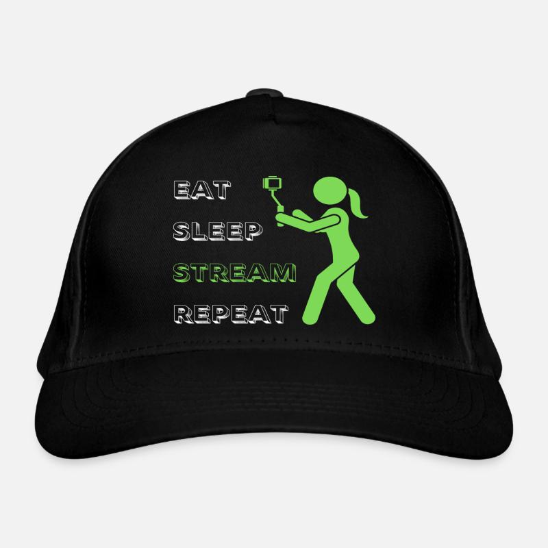 Eat Sleep Stream Repeat Organic Baseball Cap