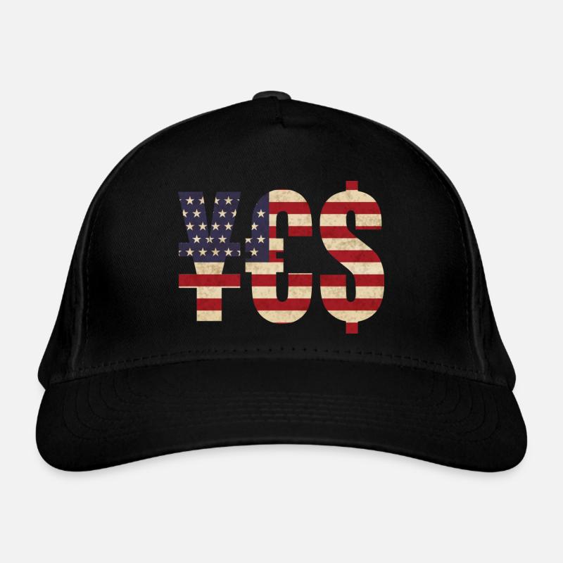 ¥€$ argent Drapeau américain Casquette classique bio